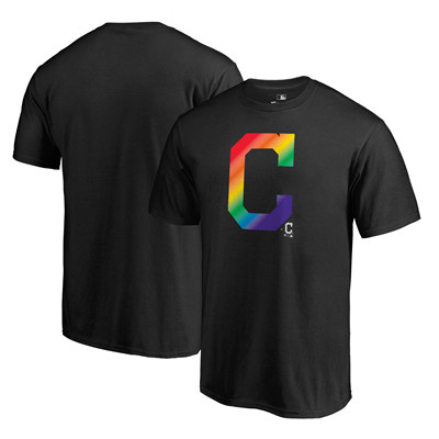 Men's Cleveland Indians Fanatics Branded Pride Black T-Shirt