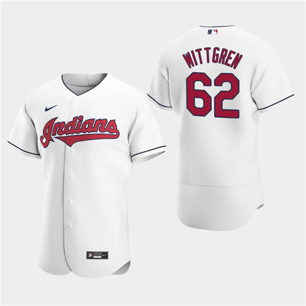 Men's Cleveland Indians Nick Wittgren #62 White Home Authentic Jersey