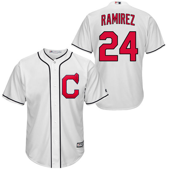 Men's Cleveland Indians Retired Player #24 Manny Ramirez Majestic 1920's White Turn Back the Clock Throwback Authentic Player Jersey