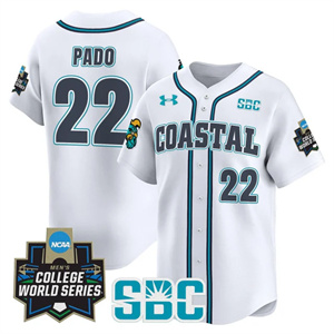 Men's Coastal Carolina Chanticleers 2025 World Series Vapor Premier Limited Jersey - All Stitched Blagen Pado  22