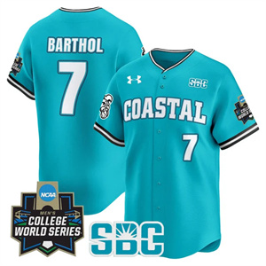 Men's Coastal Carolina Chanticleers 2025 World Series Vapor Premier Limited Jersey - All Stitched Blake Barthol