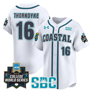Men's Coastal Carolina Chanticleers 2025 World Series Vapor Premier Limited Jersey - All Stitched Colby Thorndyke  16