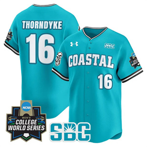 Men's Coastal Carolina Chanticleers 2025 World Series Vapor Premier Limited Jersey - All Stitched Colby Thorndyke