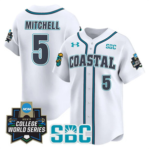 Men's Coastal Carolina Chanticleers 2025 World Series Vapor Premier Limited Jersey - All Stitched Walker Mitchell  5