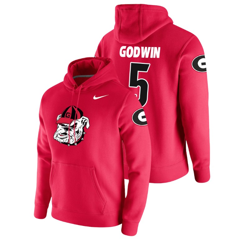 Men's College Football #5 Terry Godwin Georgia Bulldogs Pullover Red Vault Club Hoodie