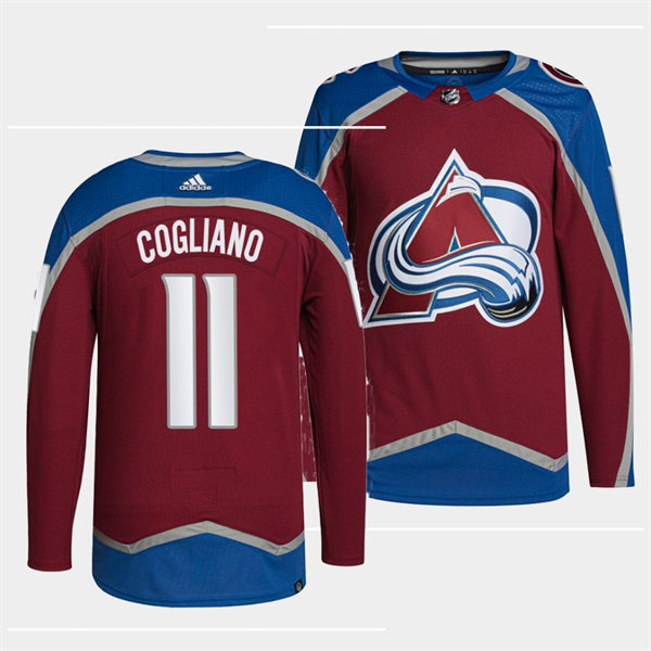 Men's Colorado Avalanche #11 Andrew Cogliano Burgundy Home Primegreen Player Jersey Stitched