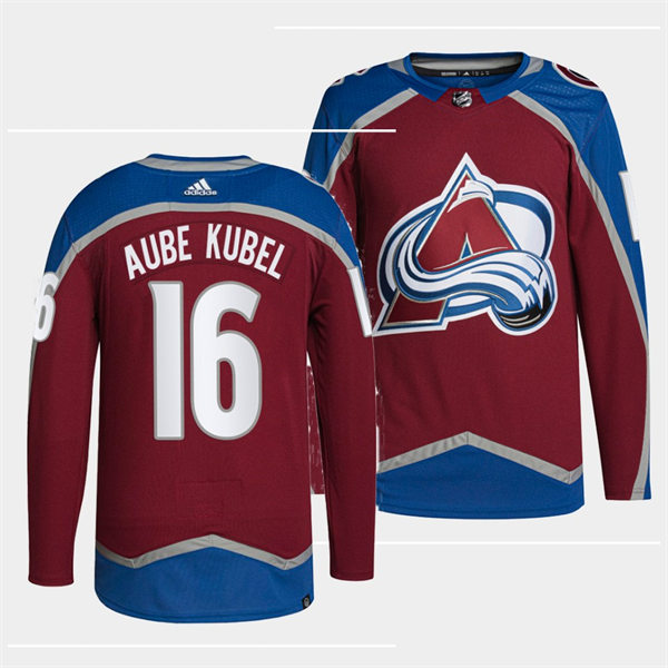 Men's Colorado Avalanche #16 Nicolas Aube-Kubel Burgundy Home Primegreen Player Jersey Stitched
