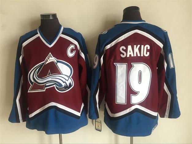 Men's Colorado Avalanche #19 Joe Sakic Maroon CCM Throwback Jersey Stitched
