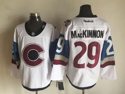 Men's Colorado Avalanche #29 Nathan MacKinnon Reebok White 2016 Stadium Series Hockey Jersey Stitched