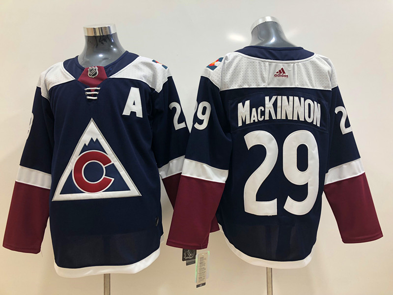Men's Colorado Avalanche #29 Nathan MacKinnon adidas Alternate Navy Player Jersey Stitched