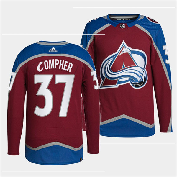 Men's Colorado Avalanche #37 J. T. Compher Burgundy Home Primegreen Player Jersey Stitched