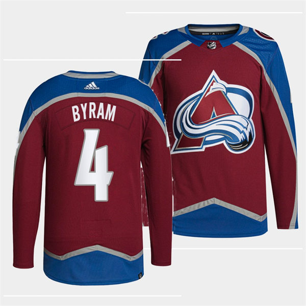 Men's Colorado Avalanche #4 Bowen Byram Burgundy Home Primegreen Player Jersey Stitched