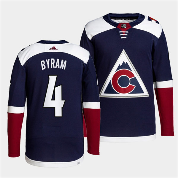 Men's Colorado Avalanche #4 Bowen Byram Navy Alternate Player Jersey Stitched