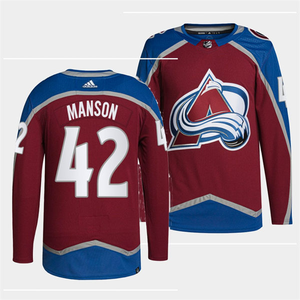 Men's Colorado Avalanche #42 Josh Manson Burgundy Home Primegreen Player Jersey Stitched