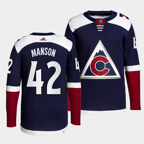Men's Colorado Avalanche #42 Josh Manson Navy Alternate Player Jersey Stitched