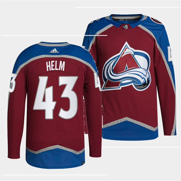 Men's Colorado Avalanche #43 Darren Helm Burgundy Home Primegreen Player Jersey Stitched
