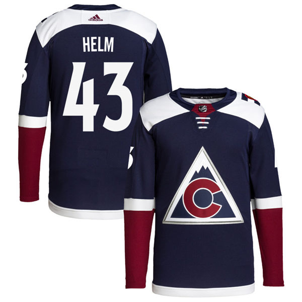 Men's Colorado Avalanche #43 Darren Helm Navy Alternate Player Jersey Stitched