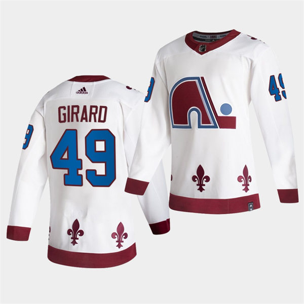 Men's Colorado Avalanche #49 Sam Girard adidas White 2021 Season Reverse Retro Special Edition Jersey Stitched