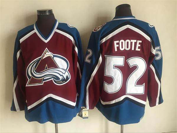 Men's Colorado Avalanche #52 Adam Foote Red CCM Throwback Jersey Stitched