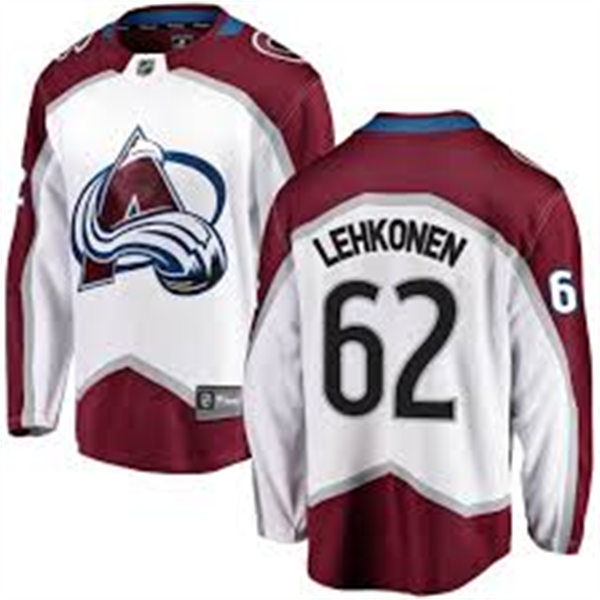 Men's Colorado Avalanche #62 Artturi Lehkonen Adidas White Away Premier Player Jersey Stitched