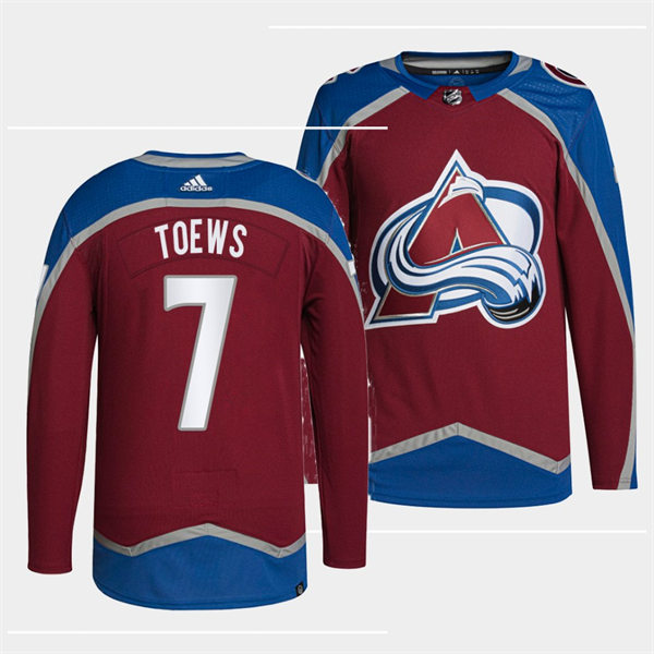Men's Colorado Avalanche #7 Devon Toews Burgundy Home Primegreen Player Jersey Stitched