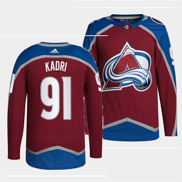 Men's Colorado Avalanche #91 Nazem Kadri Burgundy Home Primegreen Player Jersey Stitched