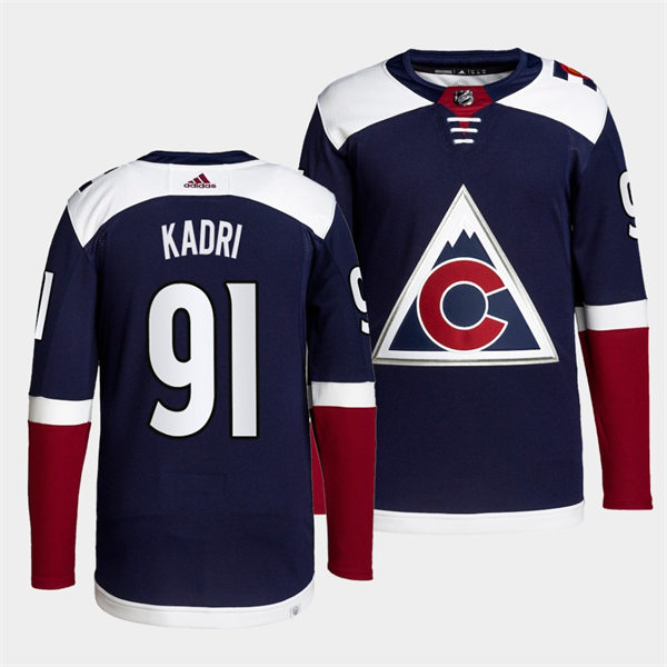 Men's Colorado Avalanche #91 Nazem Kadri Navy Alternate Player Jersey Stitched