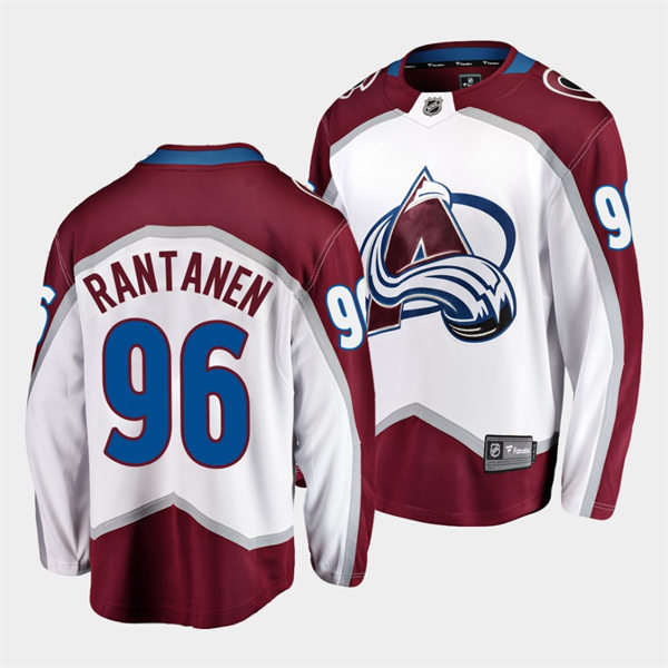 Men's Colorado Avalanche #96 Mikko Rantanen 2022 White Away Premier Player Jersey Stitched