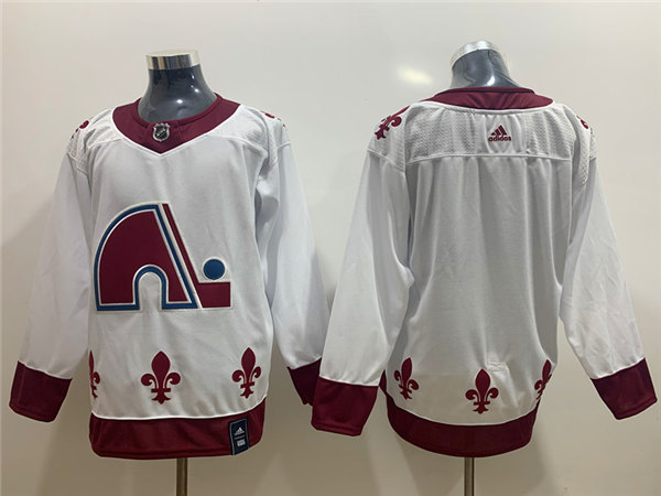 Men's Colorado Avalanche Blank White 2021 Season Reverse Retro Team Jersey Stitched