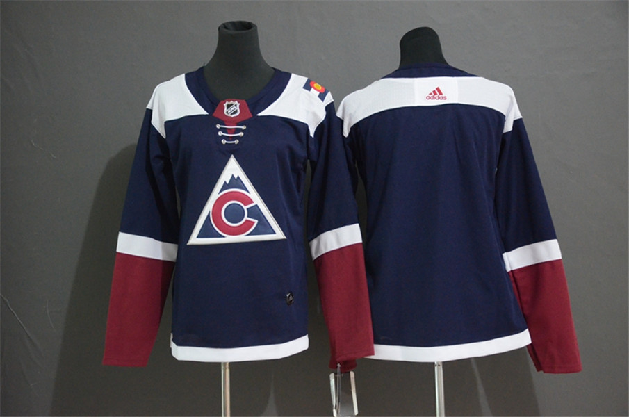Men's Colorado Avalanche Blank adidas Alternate Navy Player Jersey Stitched
