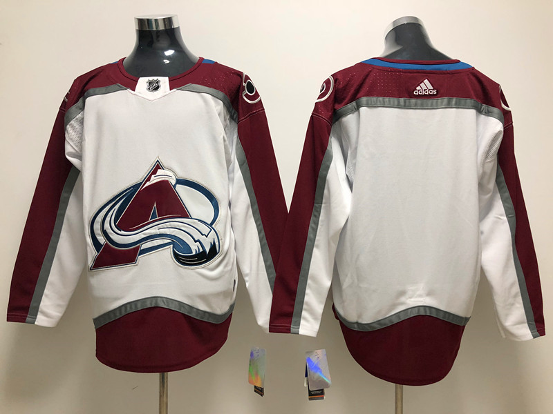 Men's Colorado Avalanche Blank adidas White away Team Jersey Stitched