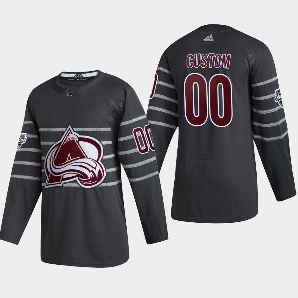 Men's Colorado Avalanche Custom adidas 2020 NHL All-Star Game Gray Authentic Jersey Stitched