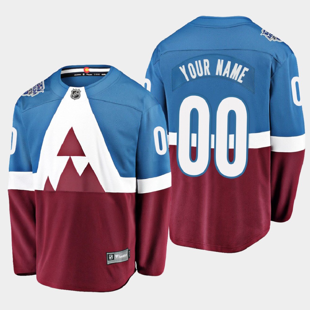 Men's Colorado Avalanche Custom adidas 2020 Stadium Series Breakaway Player Blue Burgundy Fanatics Stitched