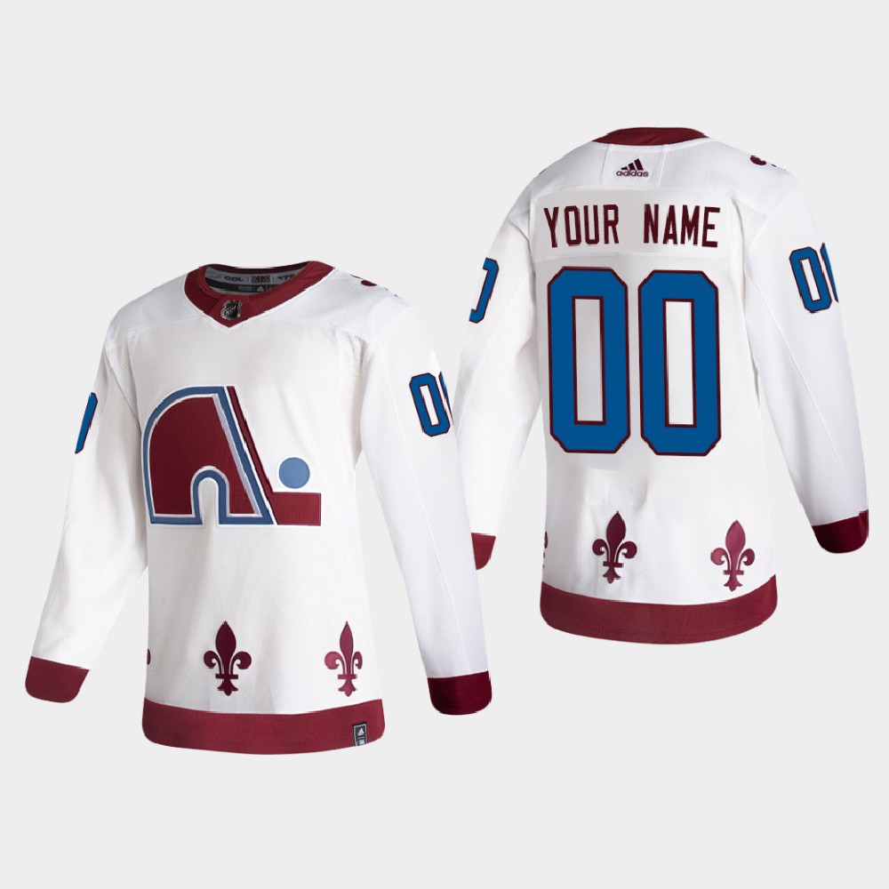 Men's Colorado Avalanche Custom adidas 2021 Season Reverse Retro Authentic Special Edition White Jersey Stitched