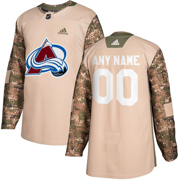 Men's Colorado Avalanche adidas Camo Veterans Day Custom Practice Jersey Stitched
