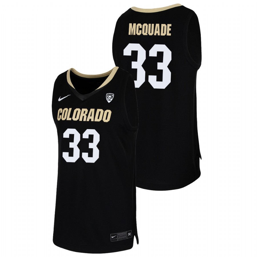 Men's Colorado Buffaloes Aidan McQuade College Basketball 2021 Team Replica Jersey Black