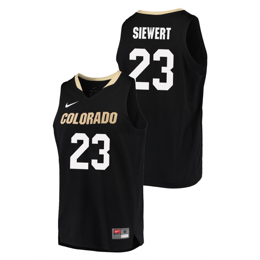 Men's Colorado Buffaloes Black Lucas Siewert College Basketball Jersey