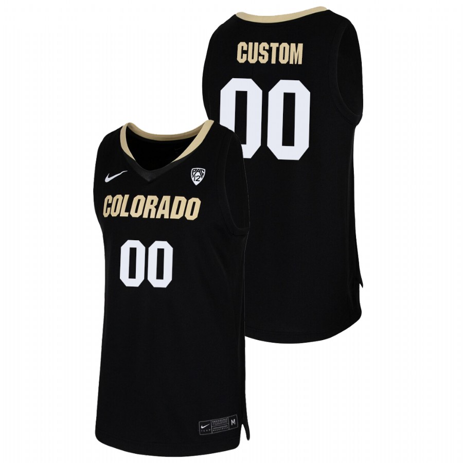 Men's Colorado Buffaloes Custom College Basketball 2021 Team Replica Jersey Black