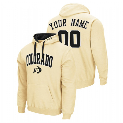 Men's Colorado Buffaloes Custom Gold Arch & Logo 2.0 Pullover Hoodie