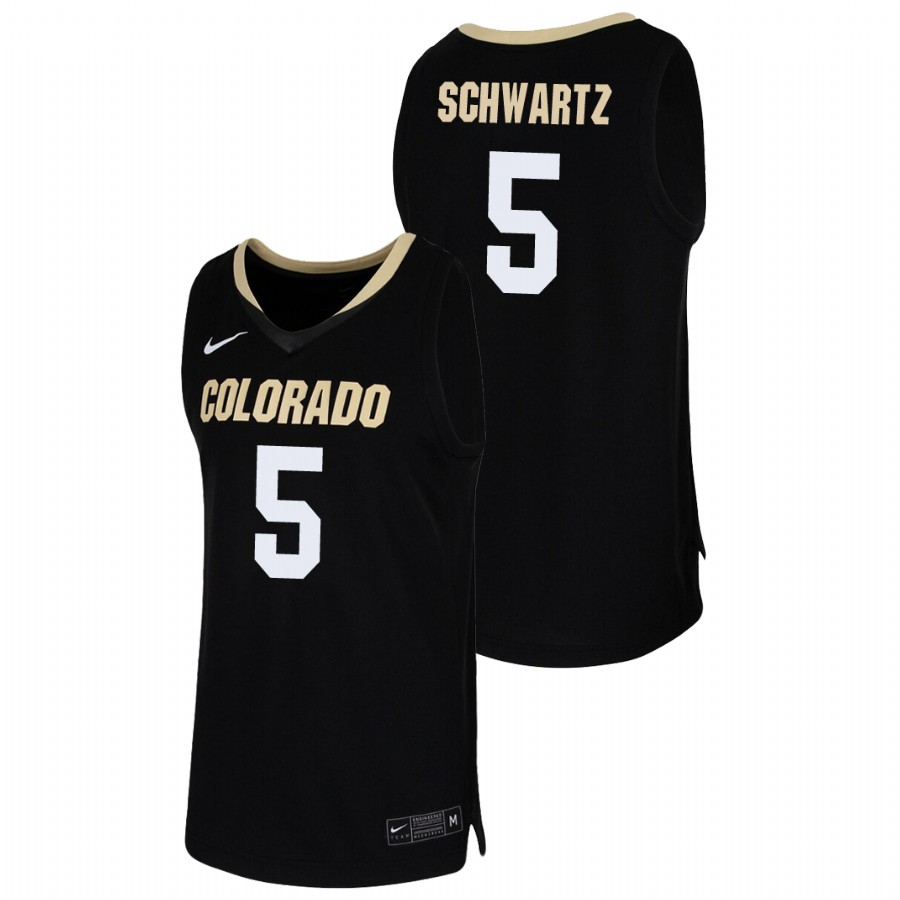 Men's Colorado Buffaloes D'Shawn Schwartz 2019-20 College Basketball Jersey Black