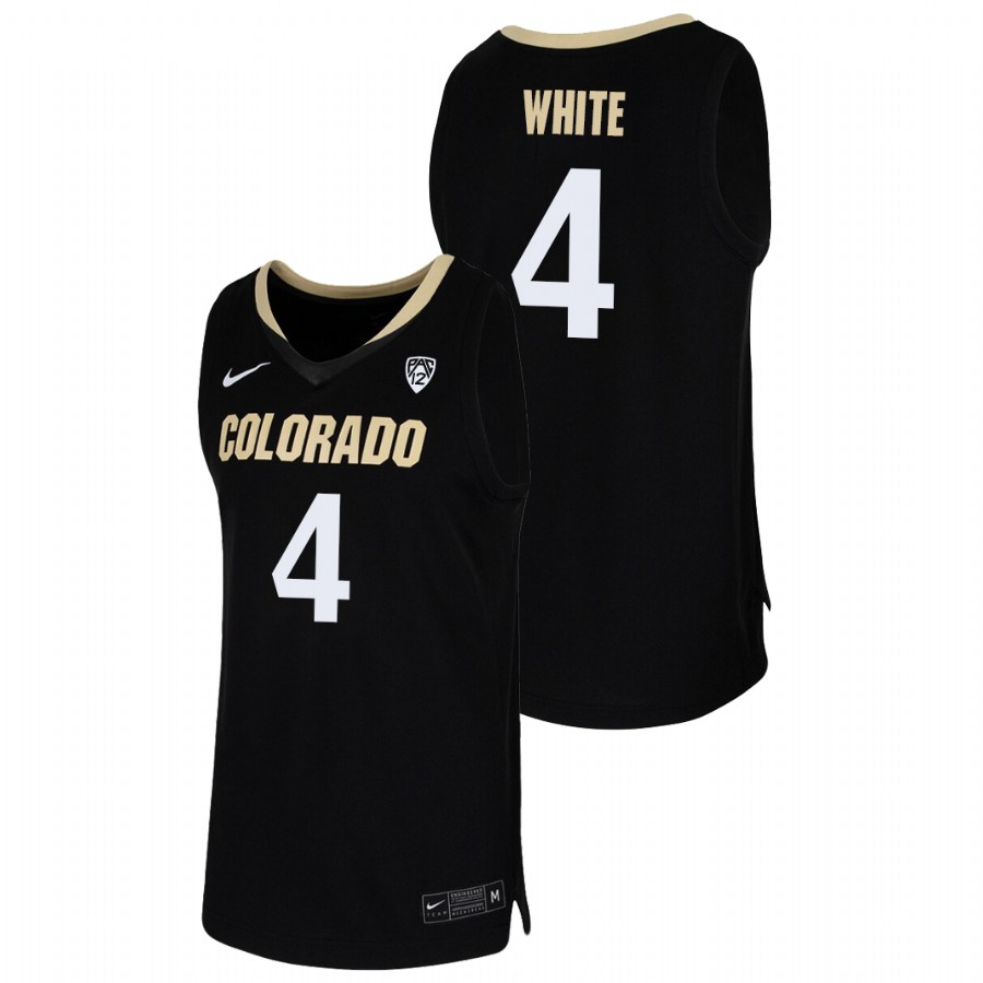 Men's Colorado Buffaloes Derrick White College Basketball 2021 Team Replica Jersey Black