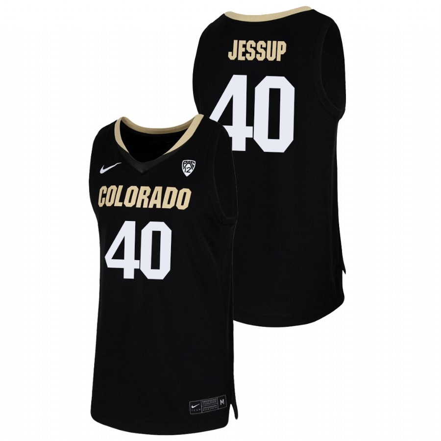 Men's Colorado Buffaloes Isaac Jessup College Basketball 2021 Team Replica Jersey Black