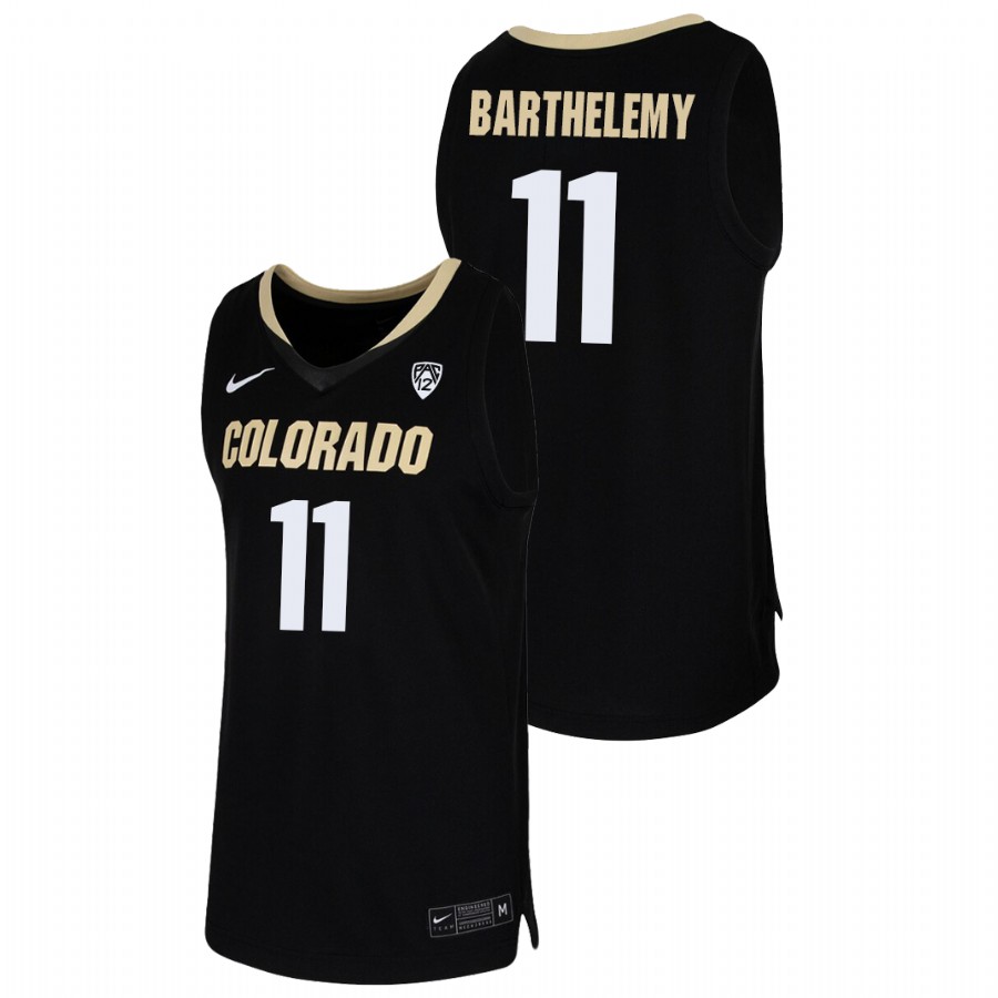 Men's Colorado Buffaloes Keeshawn Barthelemy College Basketball 2021 Team Replica Jersey Black