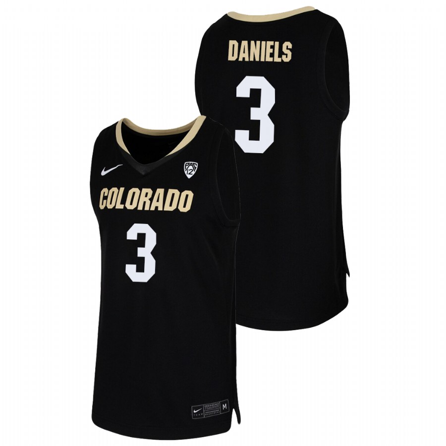 Men's Colorado Buffaloes Maddox Daniels College Basketball 2021 Team Replica Jersey Black
