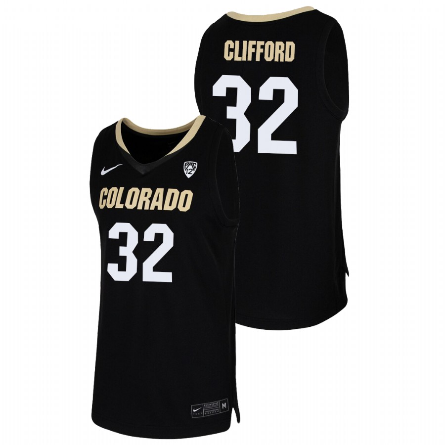 Men's Colorado Buffaloes Nique Clifford College Basketball 2021 Team Replica Jersey Black