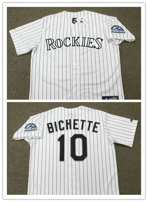 Men's Colorado Rockies #10 DANTE BICHETTE 1998 Majestic Throwback Home Baseball Jerseys