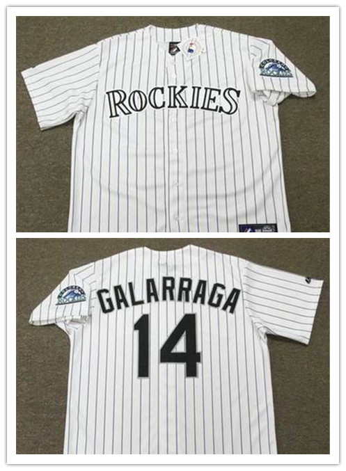 Men's Colorado Rockies #14 ANDRES GALARRAGA 1996 Majestic Throwback Home Baseball Jersey