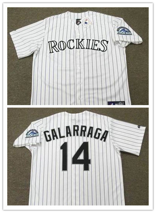 Men's Colorado Rockies #14 ANDRES GALARRAGA 1996 Majestic Throwback Home Baseball Jerseys