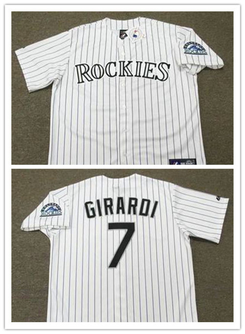 Men's Colorado Rockies #7 JOE GIRARDI 1995 Majestic Throwback Home Baseball Jerseys