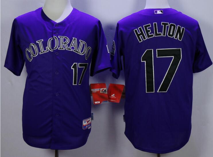 Men's Colorado Rockies Throwback Player #17 Todd Helton Purple Throwback VINTAGE Baseball Jerseys